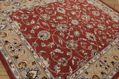 Verduzco 8x10 Hand Tufted 100% Wool Kashan Traditional Oriental Area Rug Rust, Pistacchio Color