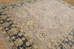 9x12 Gray, Moss Hand Knotted Oushak 100% Wool Transitional Oriental Area Rug