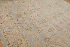9x12 Pale Blue, Tan Hand Knotted Oushak 100% Wool Transitional Oriental Area Rug