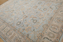 Ariana 9x12 Hand Knotted Muted Turkish Oushak 100% Wool Traditional Oriental Area Rug Light Blue,Taupe Color