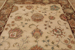 Soares 8x11 Hand Tufted Hand Made 100% Wool Oushak Traditional Oriental Area Rug Beige, Brown Color