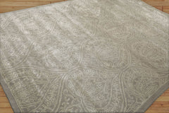 Stateline 8x10 Hand Tufted Hand Made Art Silk Patterned Transitional Oriental Area Rug Tone On Tone Moss Color