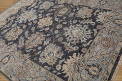 Thompsonville 8x10 Hand Knotted Muted Turkish Oushak 100% Wool Traditional Oriental Area Rug Grayish Blue,Beige Color