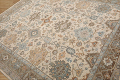 Tidworth 8x10 Hand Knotted Muted Turkish Oushak 100% Wool Traditional Oriental Area Rug Beige, Brown Color