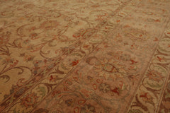 9x12 Tan Taupe Aqua Color Hand Knotted Persian 100% Wool Traditional Oriental Rug