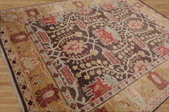 Multi Size Brown, Mustard Hand Knotted LoomBloom Muted Turkish Oushak 100% Wool Traditional Oriental Area Rug