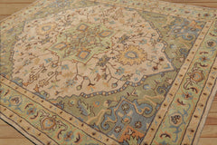 10 x 14 Beige Tan Mint Color Hand Tufted All-Over 100% Wool Traditional Oriental Rug