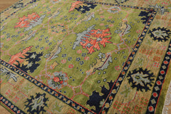 Multi Size Hand Knotted LoomBloom Muted Turkish Oushak 100% Wool Traditional Oriental Area Rug Green,Navy Color
