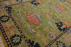 Multi Size Hand Knotted LoomBloom Muted Turkish Oushak 100% Wool Traditional Oriental Area Rug Green,Navy Color