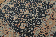 Knarr 8x10 Hand Tufted Hand Made 100% Wool Modern & Contemporary Oriental Area Rug Blue, Peach Color