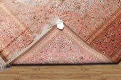 Albaugh 9x12 Hand Knotted 100% Silk Traditional Authentic Kum 500 KPSI Oriental Area Rug Gray, Blush Color