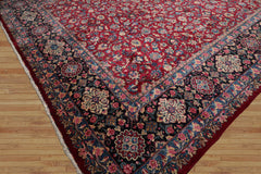 Hadfield Palace Hand Knotted Persian 100% Wool Traditional Mashad 200 kpsi Palace Oriental Area Rug Burgundy,Navy Color
