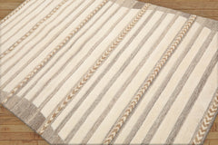 Koschwanez 5x7 Hand Tufted Hand Made 100% Wool Designer Modern & Contemporary Oriental Area Rug Ivory, Tan Color
