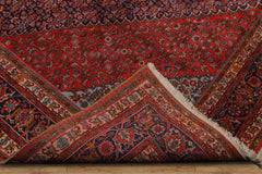 10x14 Hand Knotted 100% Wool Vintage Bidjar Traditional Oriental Area Rug Navy, Orange Color