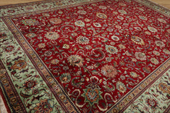10x14 Hand Knotted 100% Wool Tabriz Traditional Oriental Area Rug Red, Mint Color