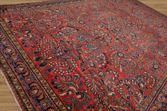 Palace Hand Knotted 100% Wool Vintage Palace Lilihan Traditional Oriental Area Rug Burnt Orange, Navy Color