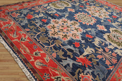 10x14 Hand Knotted 100% Wool Turkish Oushak Arts & Crafts Oriental Area Rug Navy, Coral Color
