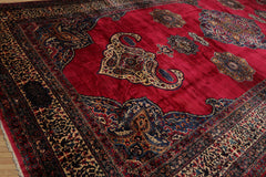 Palace Hand Knotted Wool and Silk Antique 300 KPSI Traditional Oriental Area Rug Antique Rose, Ivory Color