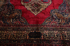 Palace Hand Knotted Wool and Silk Antique 300 KPSI Traditional Oriental Area Rug Antique Rose, Ivory Color