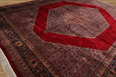 Palace 12'x15' Hand Knotted Persian 100% Wool 250 KPSI Bidjar Traditional Oriental Area Rug Cinnamon,Navy Color