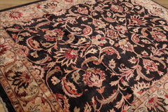 8x10 Hand Knotted 100% Wool Peshawar Traditional Oriental Area Rug Charcoal, Beige Color