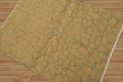 2x3 Hand Knotted Tibetan 100% Wool Michaelian & Kohlberg Transitional Oriental Area Rug Gold, Mint Color