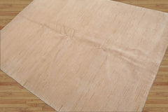 5x7 Hand Knotted Tibetan Wool and Silk Michaelian & Kohlberg Modern & Contemporary Oriental Area Rug Beige, Tan Color
