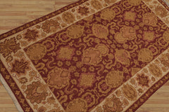 3x5 Hand Knotted Tibetan 100% Wool Reversible Soumak Traditional Oriental Area Rug Rust, Ivory Color