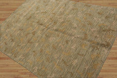 5x7 Hand Knotted Tibetan 100% Wool Michaelian & Kohlberg Transitional Oriental Area Rug Moss,Beige Color