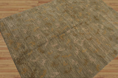 5x7 Hand Knotted Tibetan 100% Wool Michaelian & Kohlberg Transitional Oriental Area Rug Moss,Beige Color