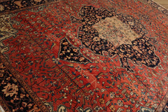 9x12 Hand Knotted 100% Wool Ferahan Traditional Oriental Area Rug Rose, Midnight Blue Color