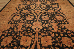 Palace 11' 8''x16' 10'' Hand Knotted 100% Wool Chobi Peshawar Traditional Oriental Area Rug Charcoal, Sage Color