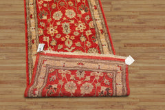 Runner Hand Knotted 100% Wool Chobi Peshawar Traditional Oriental Area Rug Red, Beige Color