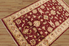 3x5 Hand Knotted 100% Wool Chobi Peshawar Traditional Oriental Area Rug Chocolate, Beige Color