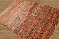 4x6 Hand Knotted 100% Wool Peshawar Modern & Contemporary Oriental Area Rug Beige, Rust Color