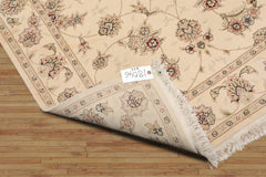 4x6 Hand Knotted Sino Persian Wool and Silk Sino Persian Traditional 300 KPSI Oriental Area Rug Ivory, Brown Color