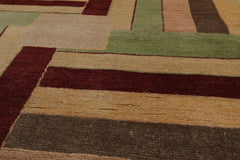 3x5 Hand Knotted 100% Wool Peshawar Modern & Contemporary Oriental Area Rug Beige, Rust Color