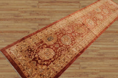 Runner Hand Knotted 100% Wool Chobi Peshawar Traditional Oriental Area Rug Pale Terracotta, Beige Color