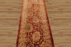 Runner Hand Knotted 100% Wool Chobi Peshawar Traditional Oriental Area Rug Pale Terracotta, Beige Color