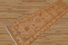 Runner Hand Knotted 100% Wool Peshawar Traditional Oriental Area Rug Tan, Caramel Color
