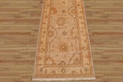 Runner Hand Knotted 100% Wool Peshawar Traditional Oriental Area Rug Tan, Caramel Color