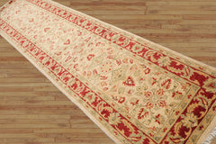 Runner Hand Knotted 100% Wool Chobi Peshawar Traditional Oriental Area Rug Beige, Rust Color