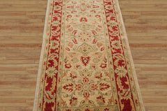 Runner Hand Knotted 100% Wool Chobi Peshawar Traditional Oriental Area Rug Beige, Rust Color