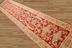 Runner Hand Knotted Persian 100% Wool Chobi Peshawar Traditional Oriental Area Rug Rust, Beige Color