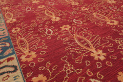 6x9 Hand Knotted Soumak 100% Wool Nourison Nourmak Traditional Oriental Area Rug Rust, Mint Color