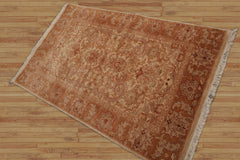 4x6 Hand Knotted 100% Wool Chobi Peshawar Traditional Oriental Area Rug Beige, Caramel Color