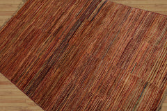 4x6 Hand Knotted Persian 100% Wool Peshawar Modern & Contemporary Oriental Area Rug Brown, Rust Color