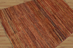 4x6 Hand Knotted Persian 100% Wool Peshawar Modern & Contemporary Oriental Area Rug Brown, Rust Color