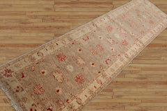 Runner Hand Knotted 100% Wool Chobi Peshawar Traditional Oriental Area Rug toupe, Beige Color