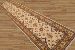 Runner Hand Knotted Persian 100% Wool Chobi Peshawar Traditional Oriental Area Rug Beige, Gold Color